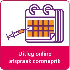 Uitleg online afspraak coronaprik, logo