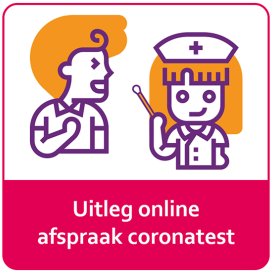 Uitleg online afspraak coronatest, logo